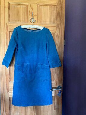 boden bea linen embroidered dress Women's Boden Notched Neck Embroidered Shift Dress, Size 12